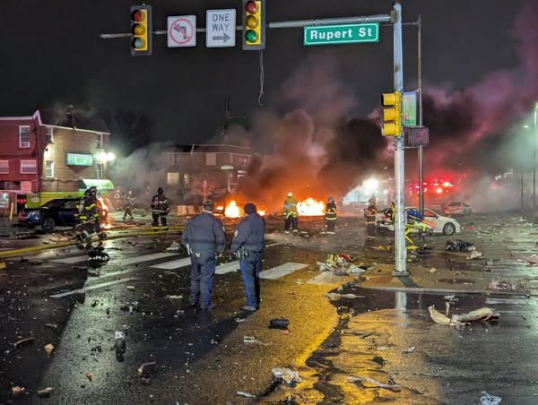 BREAKING: Tragic Plane Crash Near Roosevelt Mall in Philadelphia Leaves Multiple Casualties, Ignites Fires in Residential Area